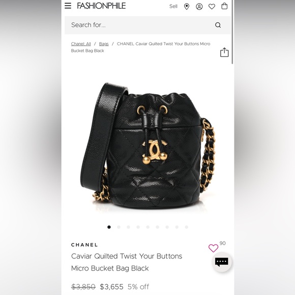 Authentic Chanel Micro medallion drawstring caviar bucket bag - Picture 2 of 13